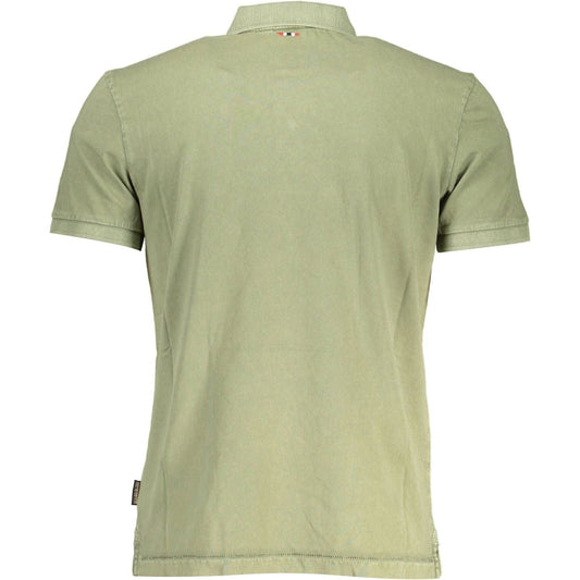 Green Cotton Classic Polo with Logo Embroidery