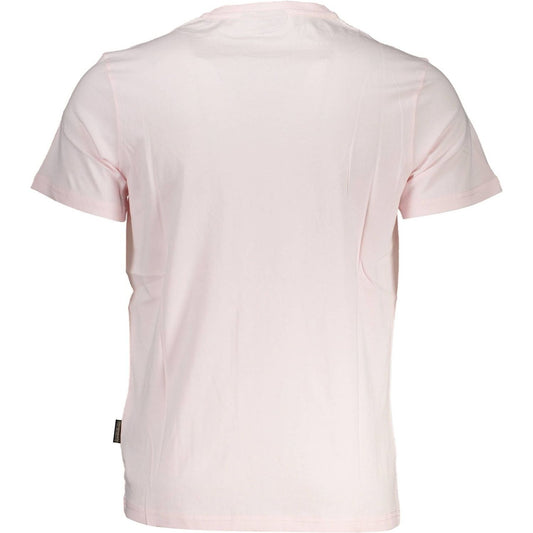 Napapijri Elegant Pink Embroidered Tee for Men Napapijri