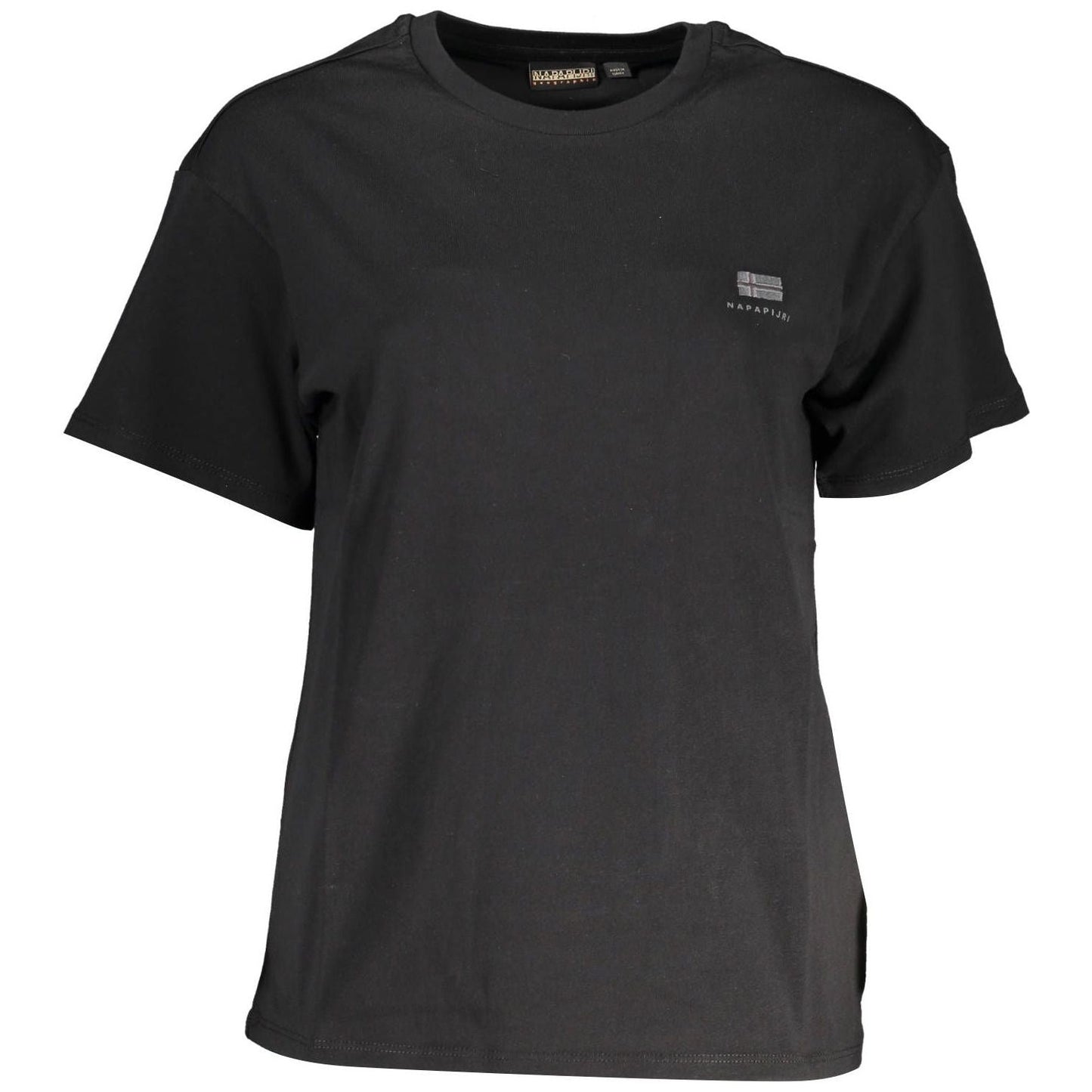 Elegant Black Embroidered Logo Tee