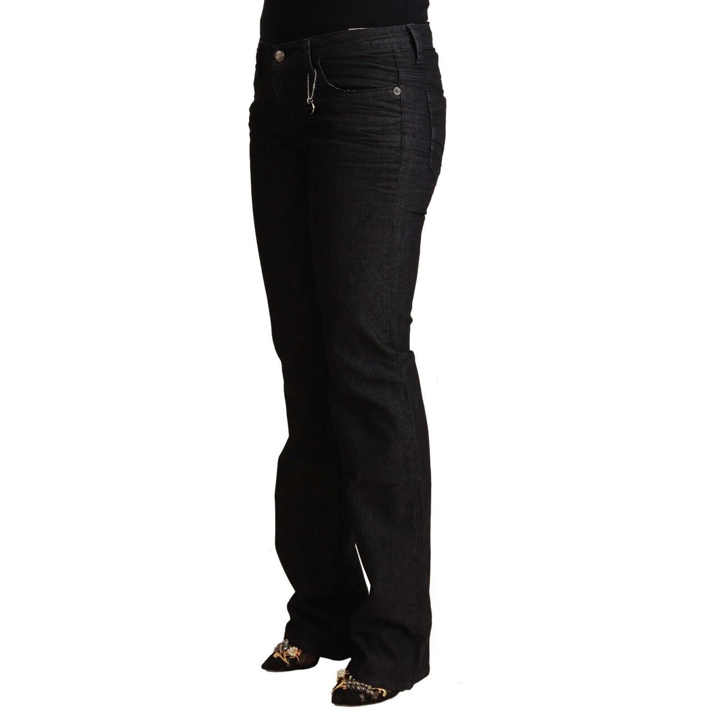 Chic Low Waist Skinny Black Denim Jeans