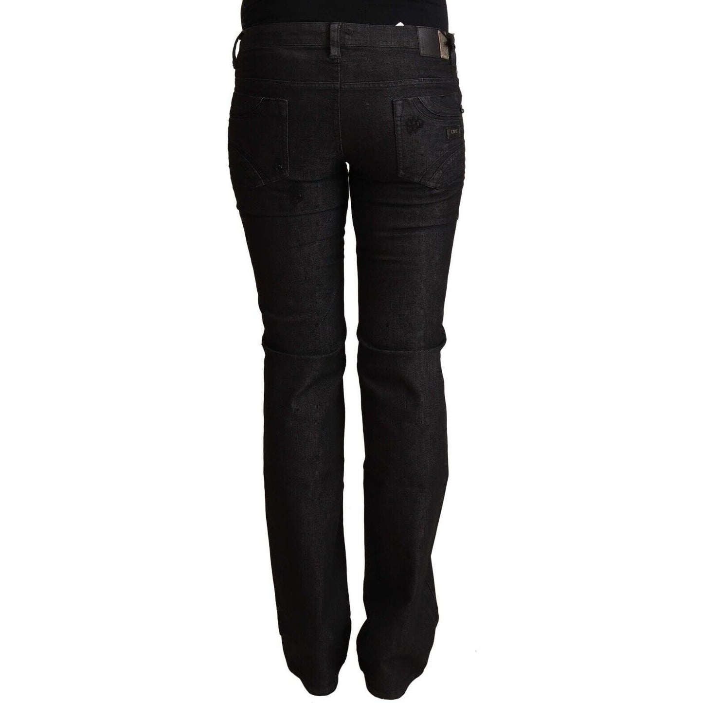 Chic Low Waist Skinny Black Denim Jeans