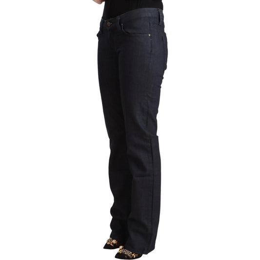 Chic Dark Blue Low Waist Straight Denim Exte