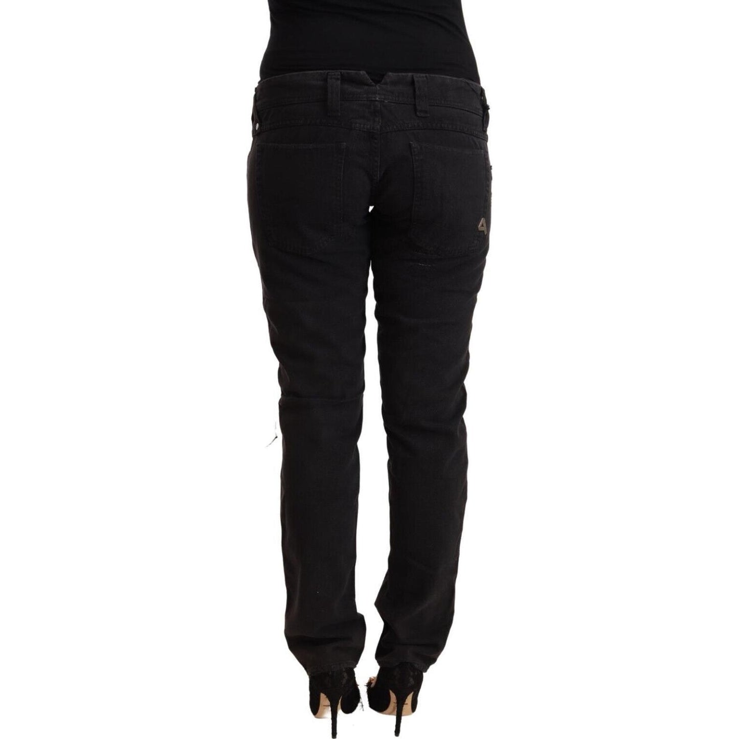 Chic Low Waist Black Slim Fit Jeans