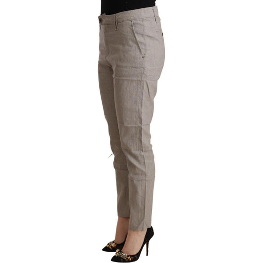 Elegant Light Grey Tapered Linen Pants CYCLE