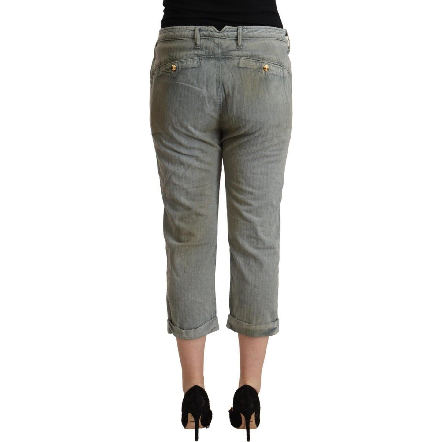 Chic Mid Waist Cropped Skinny Pants