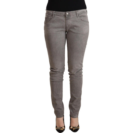 Sleek Gray Skinny Low Waist Jeans