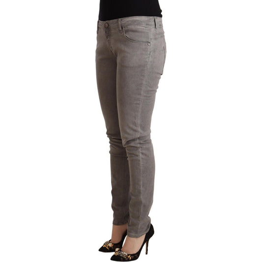 Sleek Gray Skinny Low Waist Jeans Acht