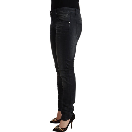 Sleek Black Washed Slim Fit Jeans