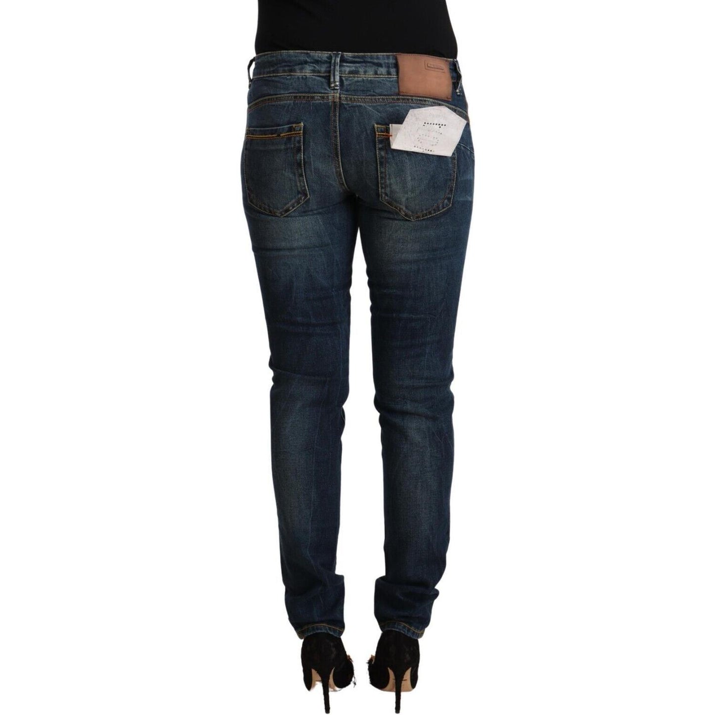 Elegant Slim Fit Low Waist Denim Jeans