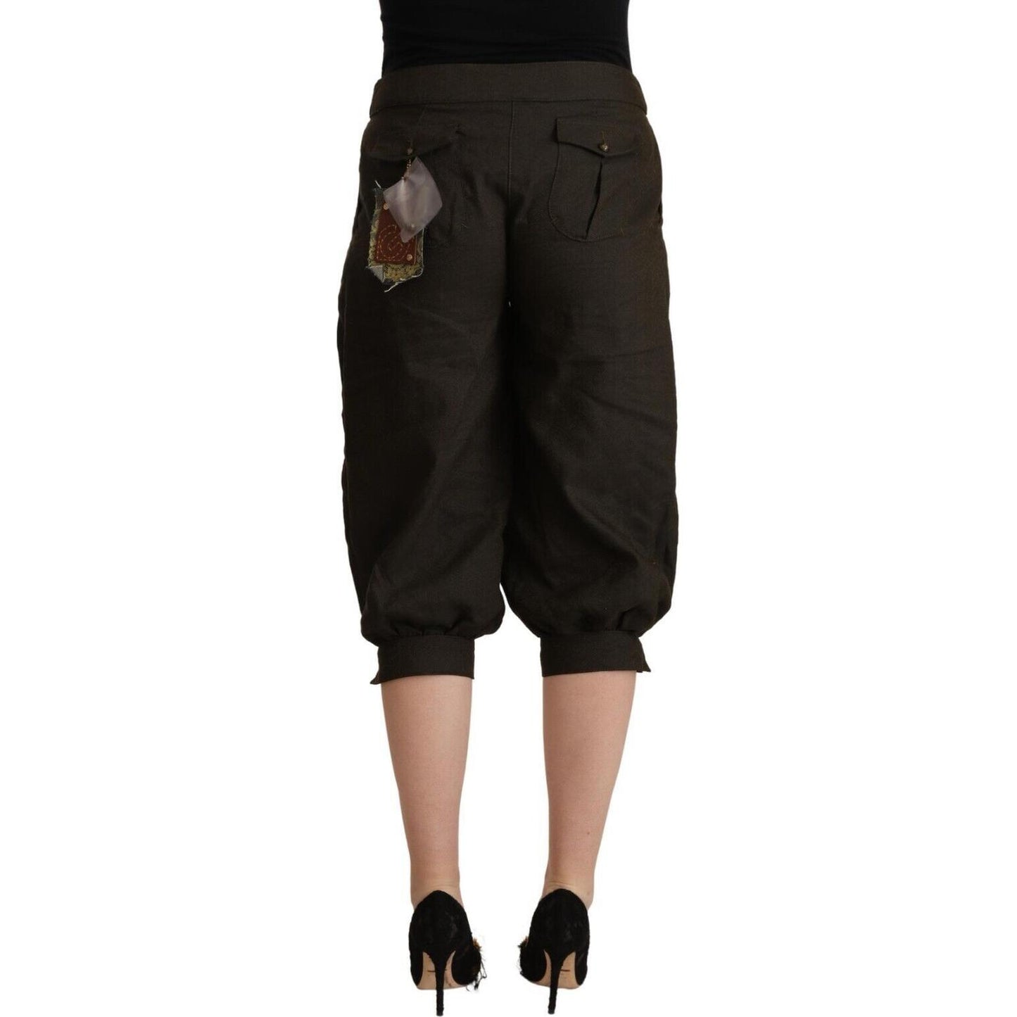 Elegant Brown Cropped Harem Pants