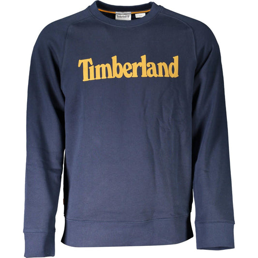 Chic Blue Round Neck Logo Sweatshirt Timberland