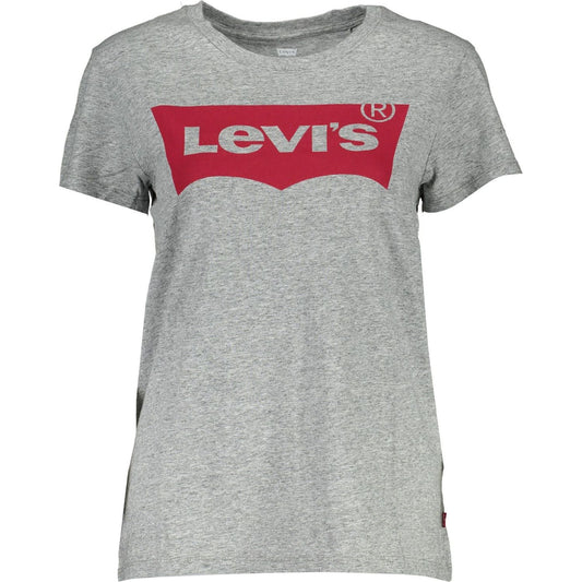 Levi's Chic Gray Printed Logo Cotton Tee for Women Levi's