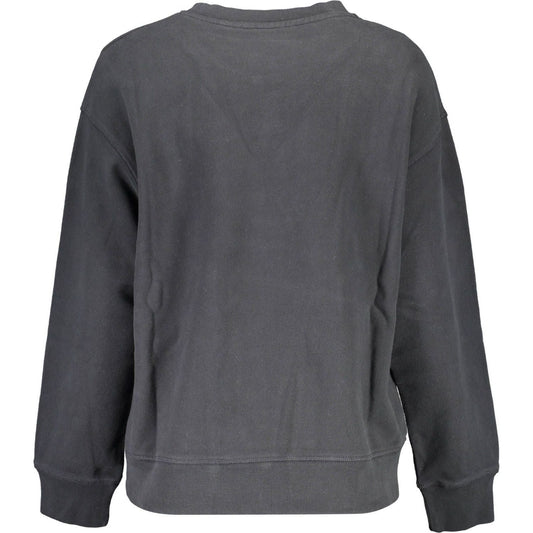 Chic Black Cotton Long-Sleeved Sweatshirt