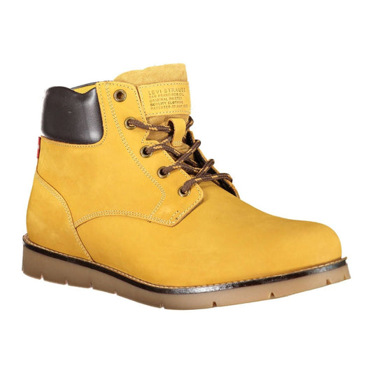 Sunset Yellow Ankle Boots with Lace-Up Detail