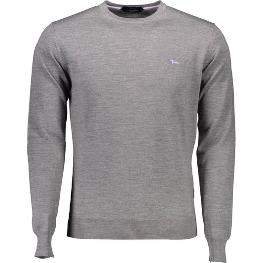 Elegant Gray Wool Sweater for Men