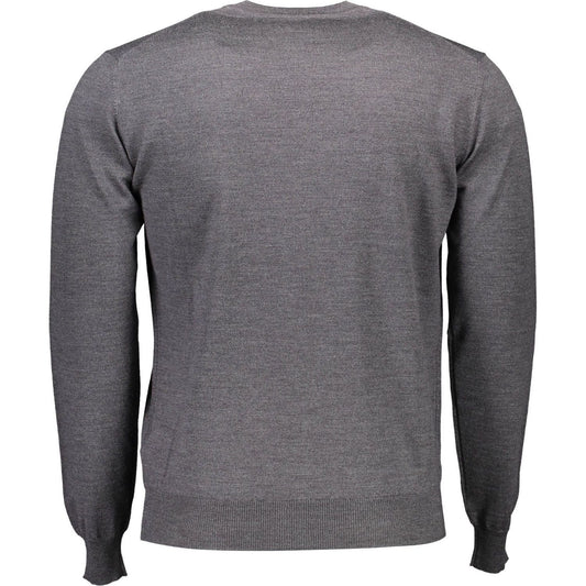 Elegant Gray Wool Sweater with Classic Logo Harmont & Blaine