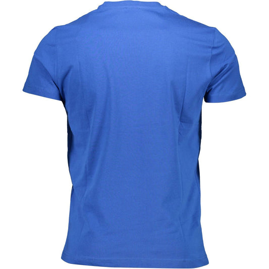 Elevated Blue Crew Neck Cotton Tee