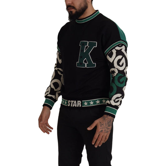 Regal Crewneck Pullover Sweater - Black & Green