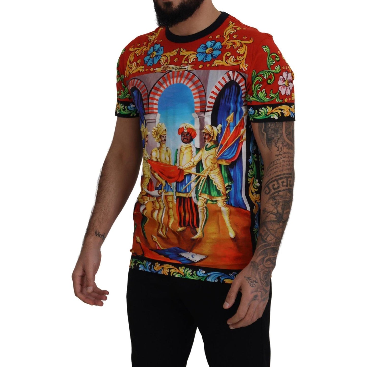 Multicolor Majolica Print Crewneck Tee