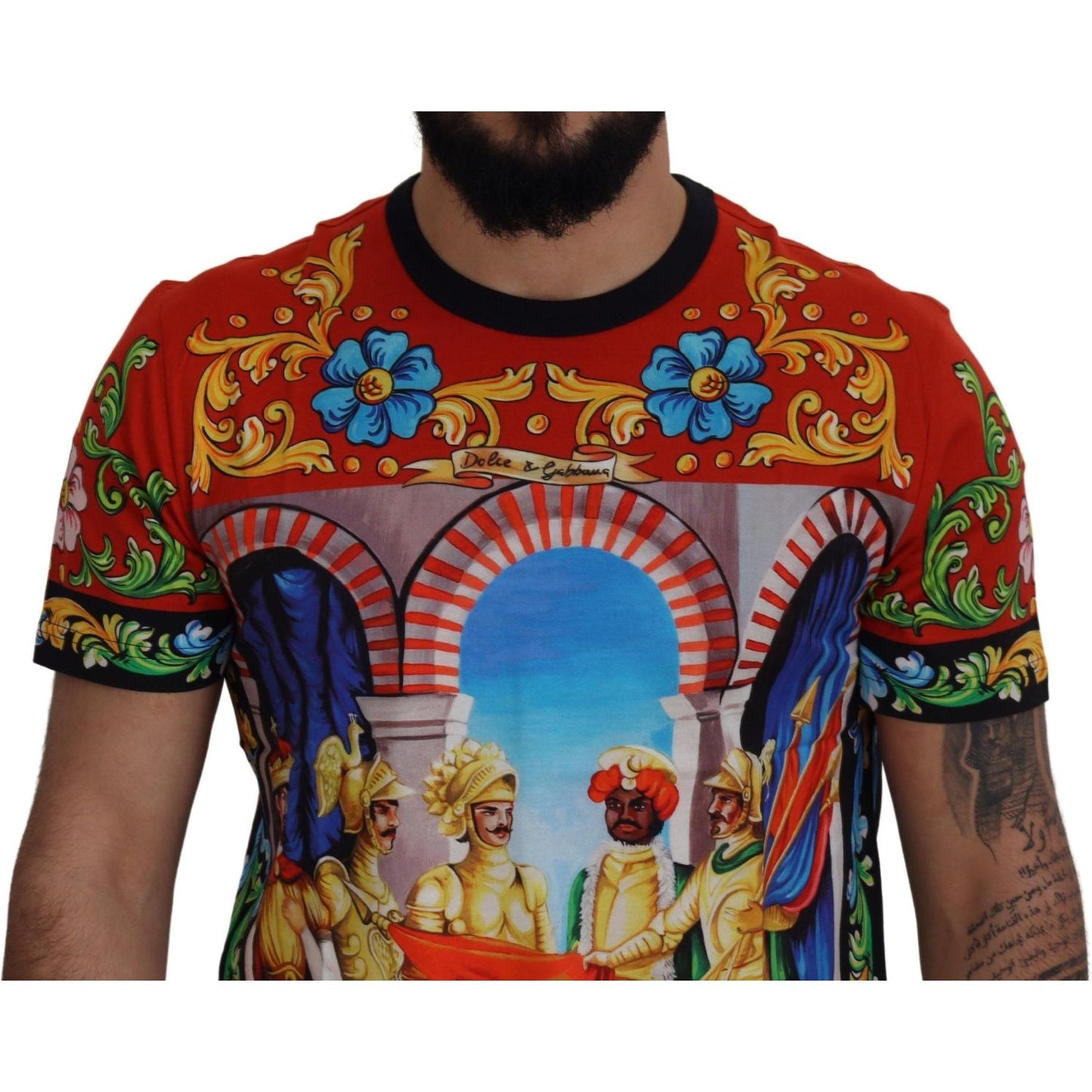 Multicolor Majolica Print Crewneck Tee