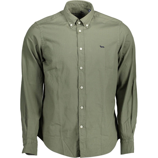 Elegant Green Long Sleeve Button-Down Shirt