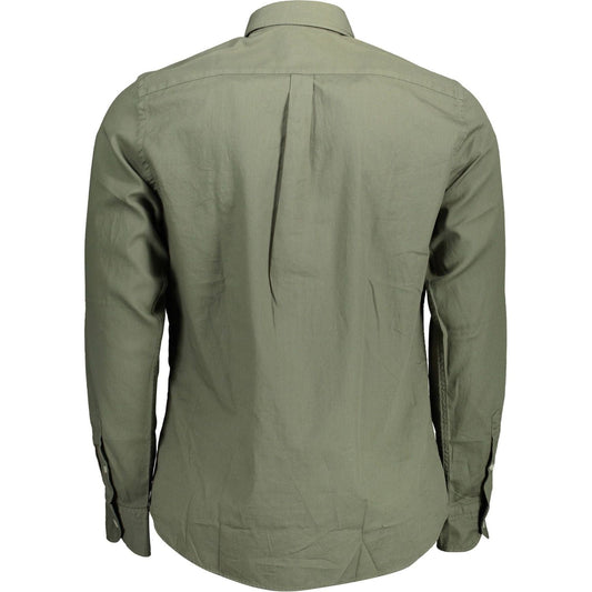 Elegant Green Long Sleeve Button-Down Shirt