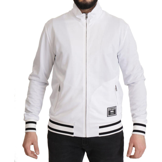 Sleek White Zip Sweater for Men