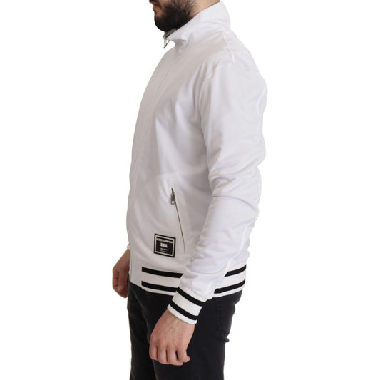 Sleek White Zip Sweater for Men