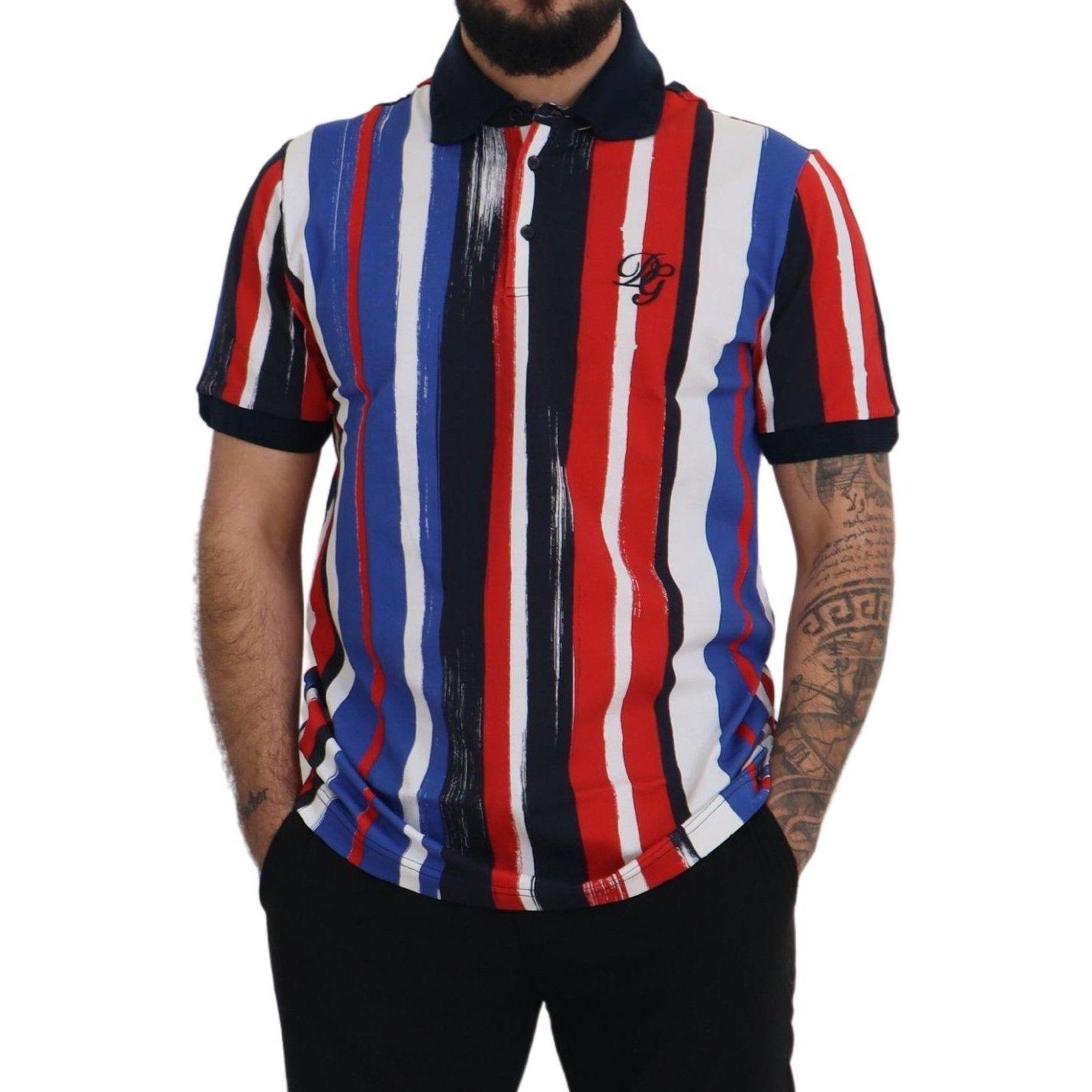 Elegant Striped Cotton Polo T-shirt