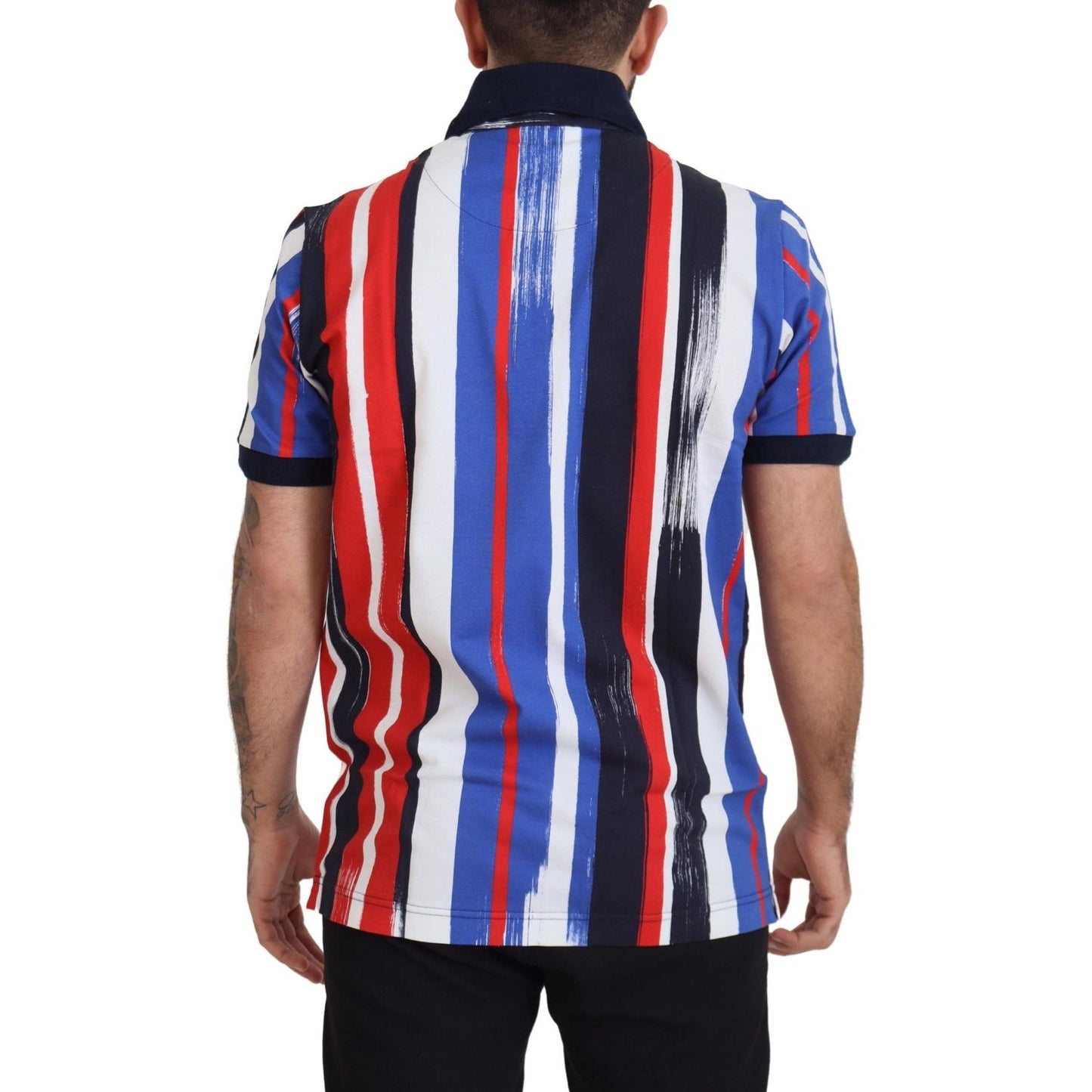 Elegant Striped Cotton Polo T-shirt