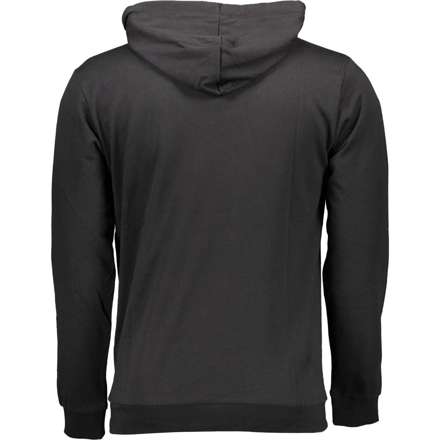 Elegant Black Hooded Sweatshirt with Logo Embroidery