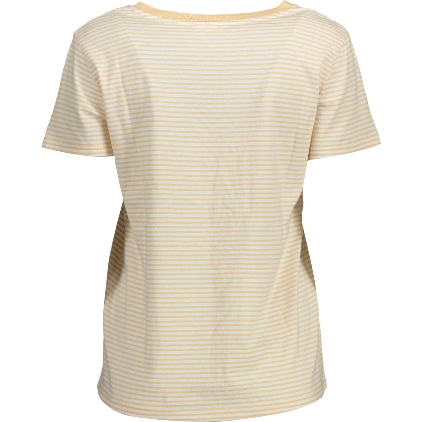 Chic Beige Organic Cotton V-Neck Tee