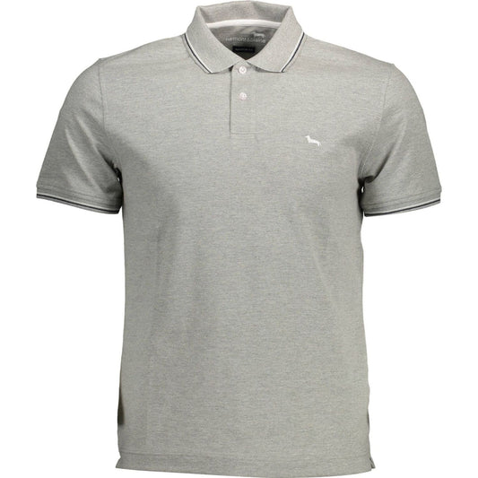 Sleek Gray Contrast Detail Polo Shirt