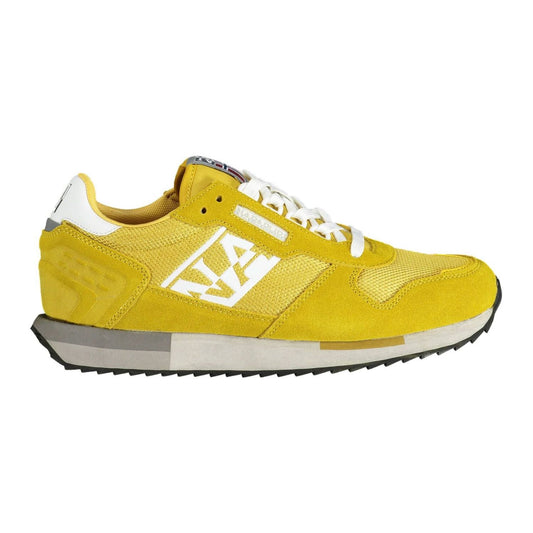 Vibrant Yellow Lace-Up Sporty Sneakers