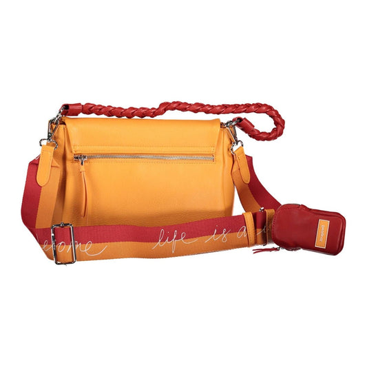 Chic Orange Shoulder Bag with Contrasting Details