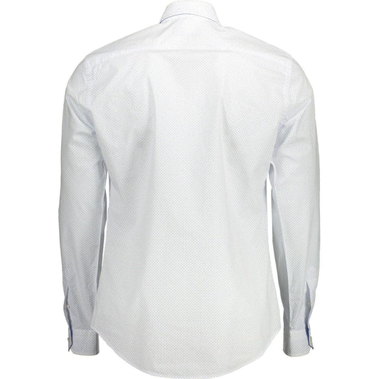 Elegant White Cotton Shirt with Contrast Detailing