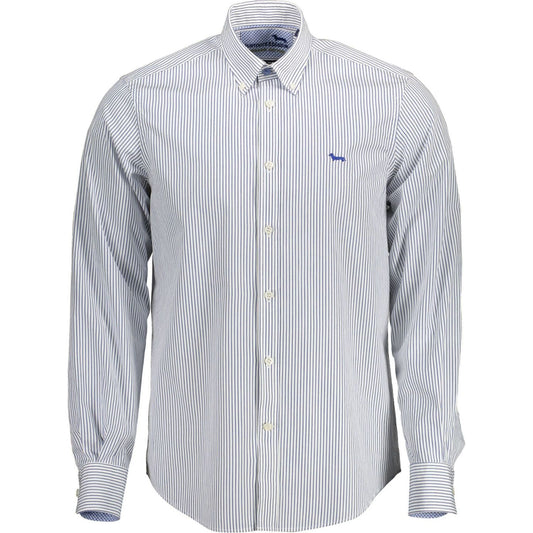 Elegant Blue Long Sleeve Cotton Shirt