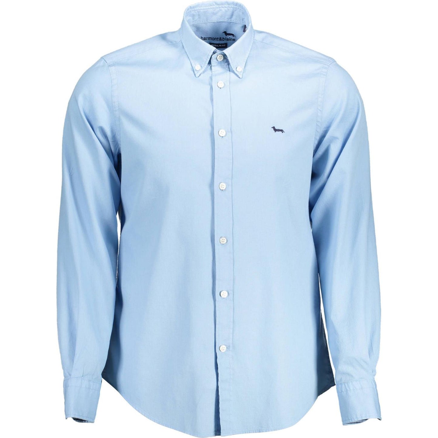 Elegant Light Blue Cotton Shirt with Contrast Detail