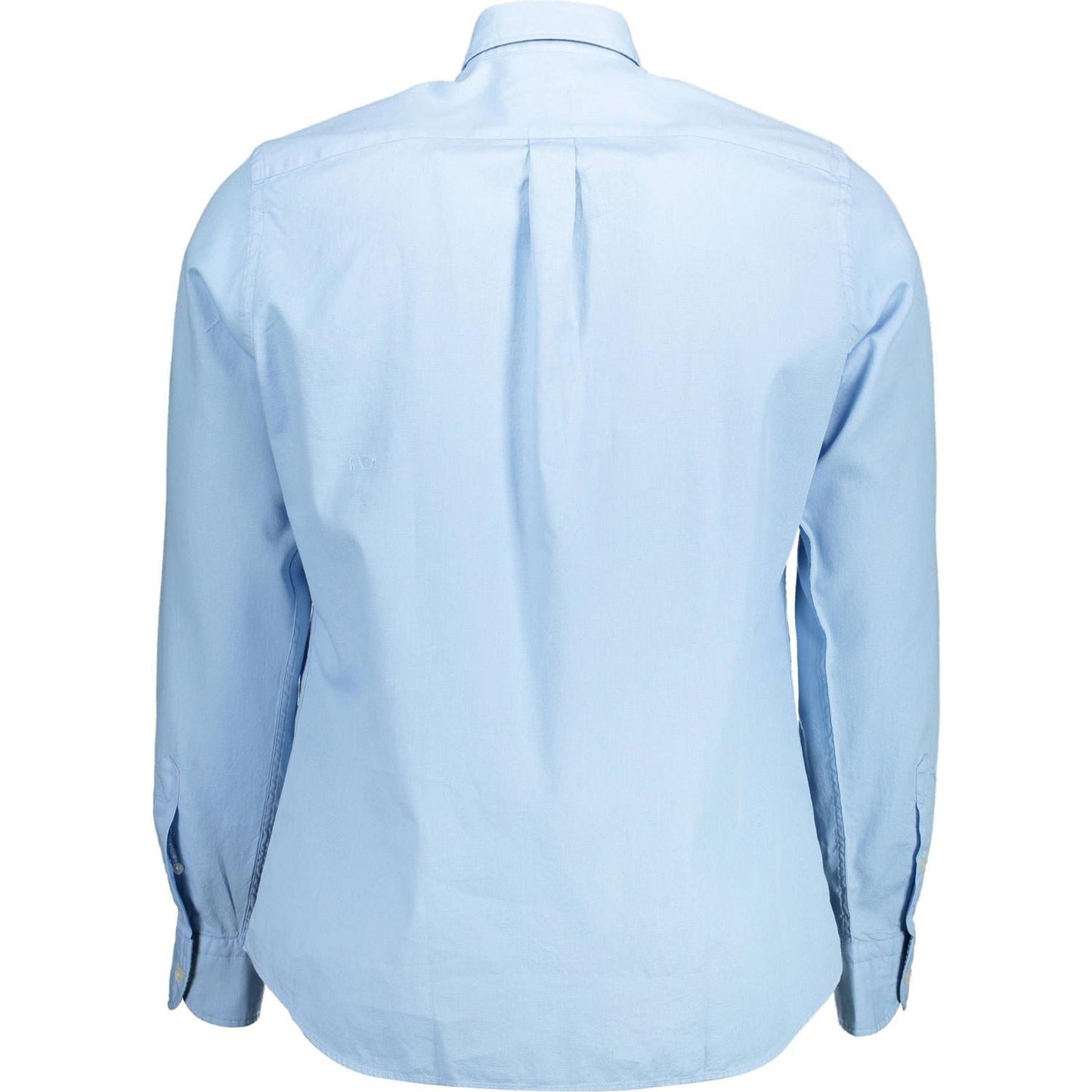 Elegant Light Blue Cotton Shirt with Contrast Detail