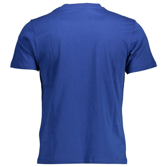 Chic Blue Print Round Neck Tee - Short Sleeves