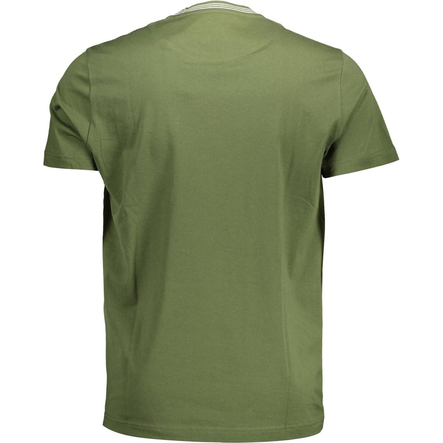 Elegant Green Crew Neck Cotton Tee with Pocket