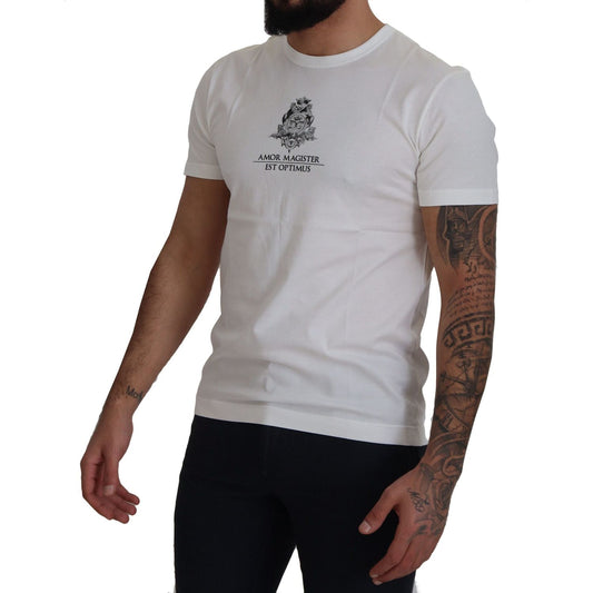 Chic White Logo Print Cotton Tee