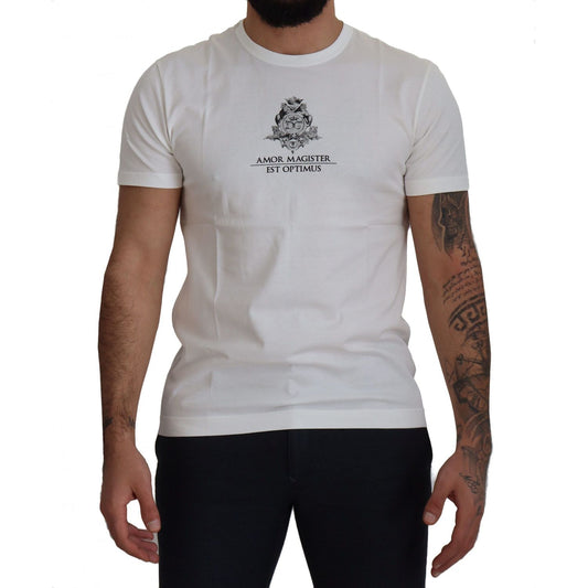 Chic White Logo Print Cotton Tee