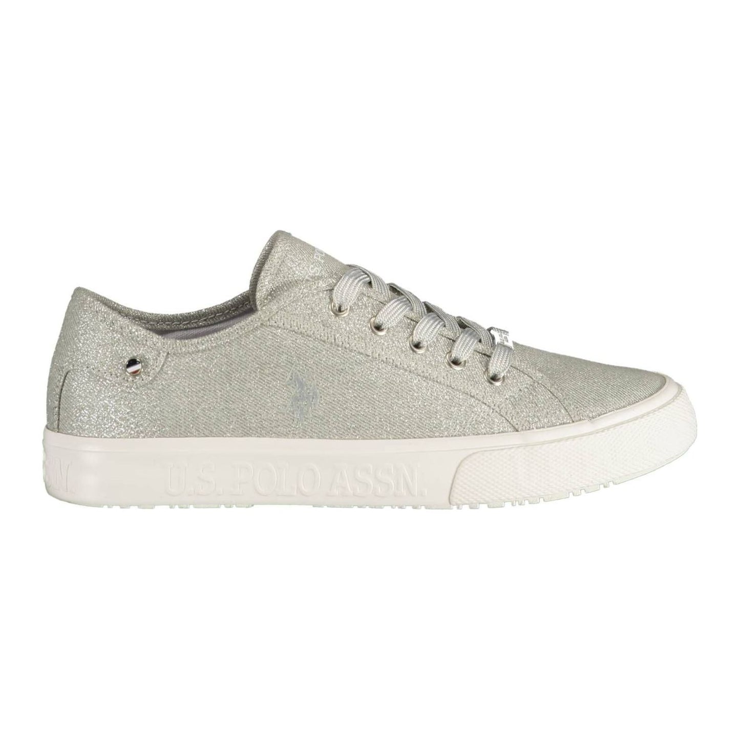 Silver Lace-up Sporty Sneakers for Modern Women