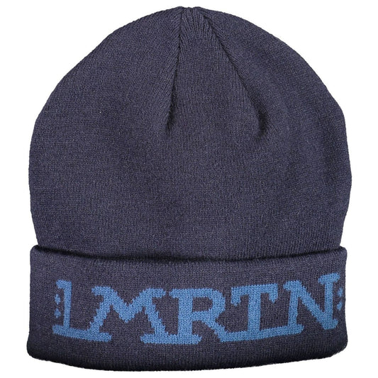 Elegant Embroidered Nylon Cap in Serene Blue