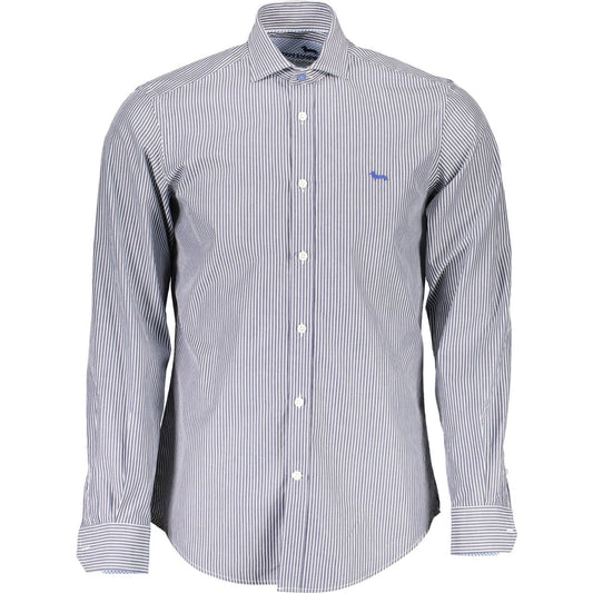 Sleek Blue Organic Cotton Shirt with Logo