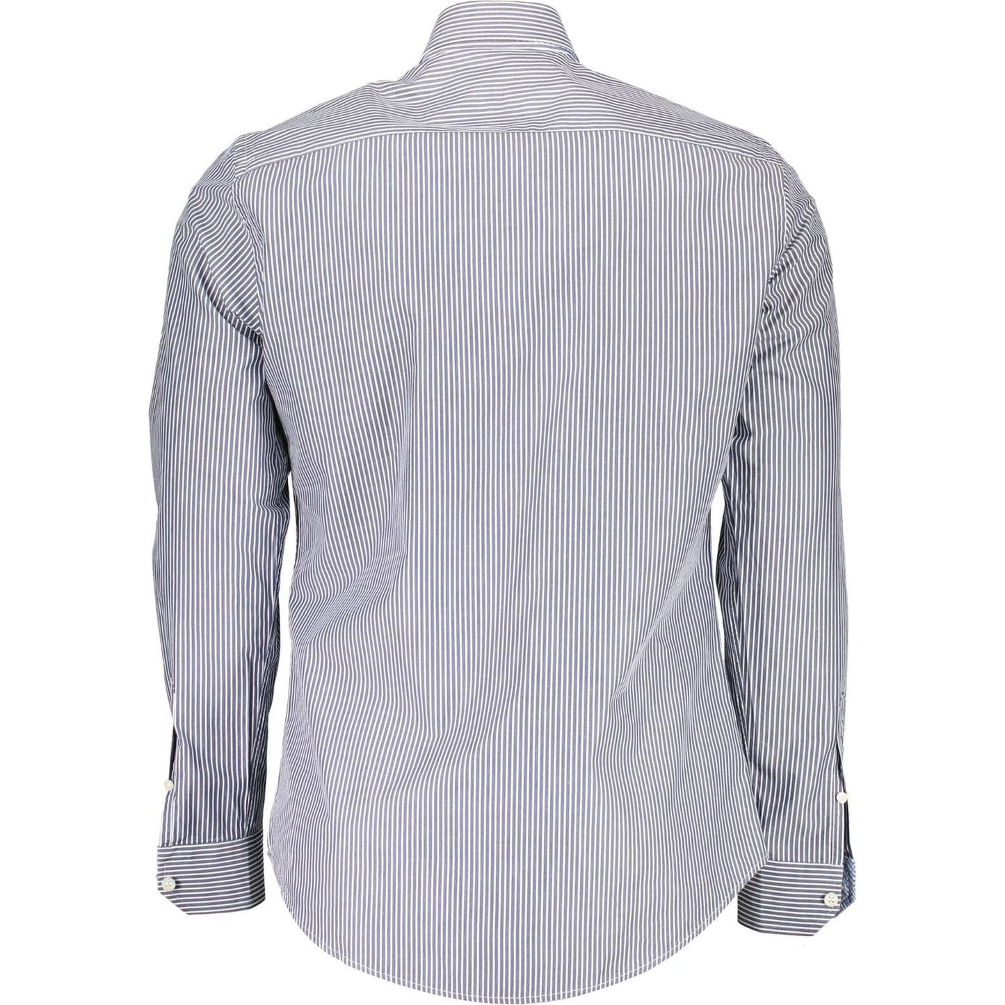 Sleek Blue Organic Cotton Shirt with Logo