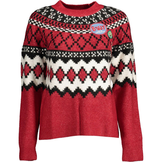 Desigual Elegant High Collar Sweater with Contrasting Details Desigual