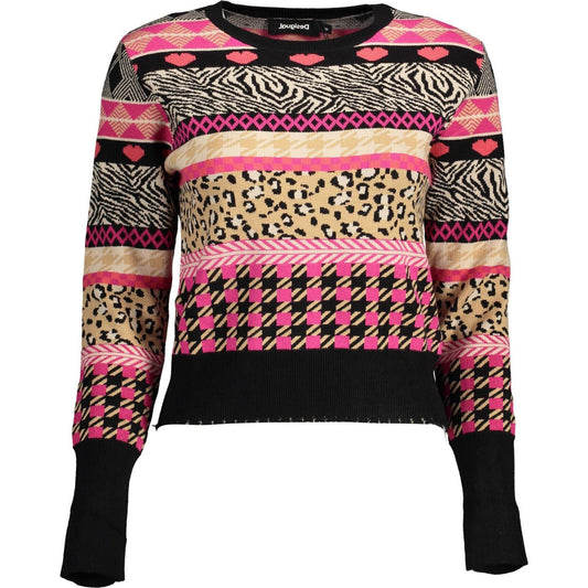 Elegant Long-Sleeved Round Neck Sweater Desigual