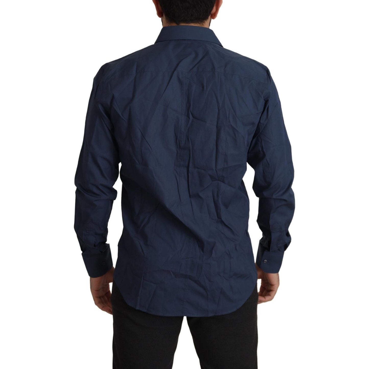 Elegant Slim Fit Blue Martini Dress Shirt